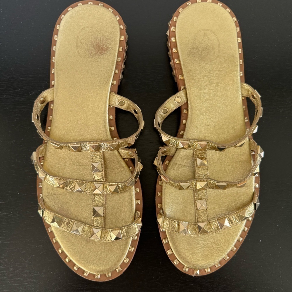 Ash Gold Studded Sandals